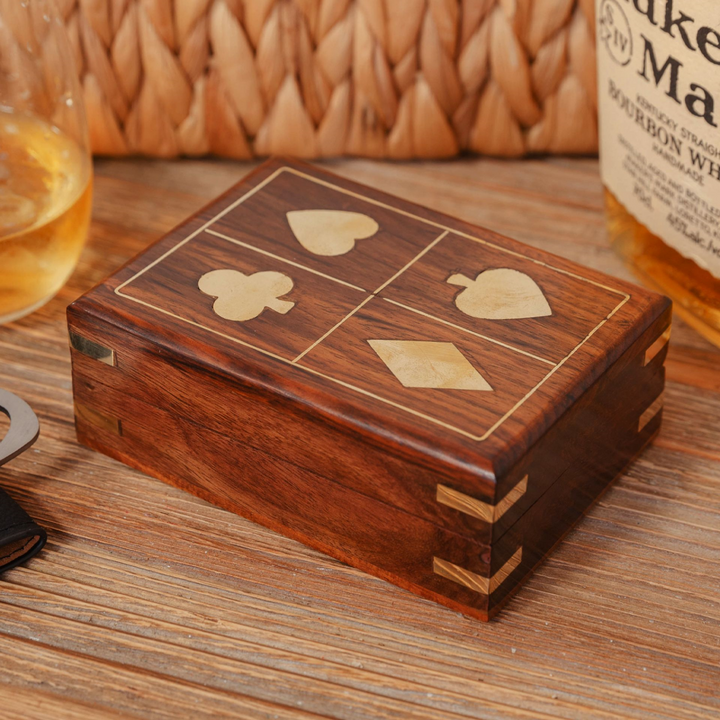 Harvey Makin Playing Cards in a Wooden Box