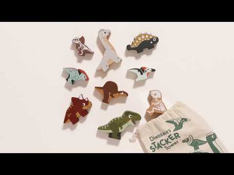 Le Toy Van Stacking Dinosaurs with Bag