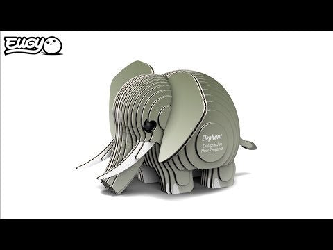Eugy Elephant 3D Cardboard Model Kit