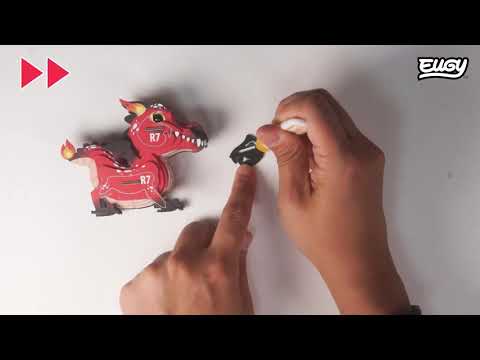 Eugy Red Dragon 3D Cardboard Model Kit